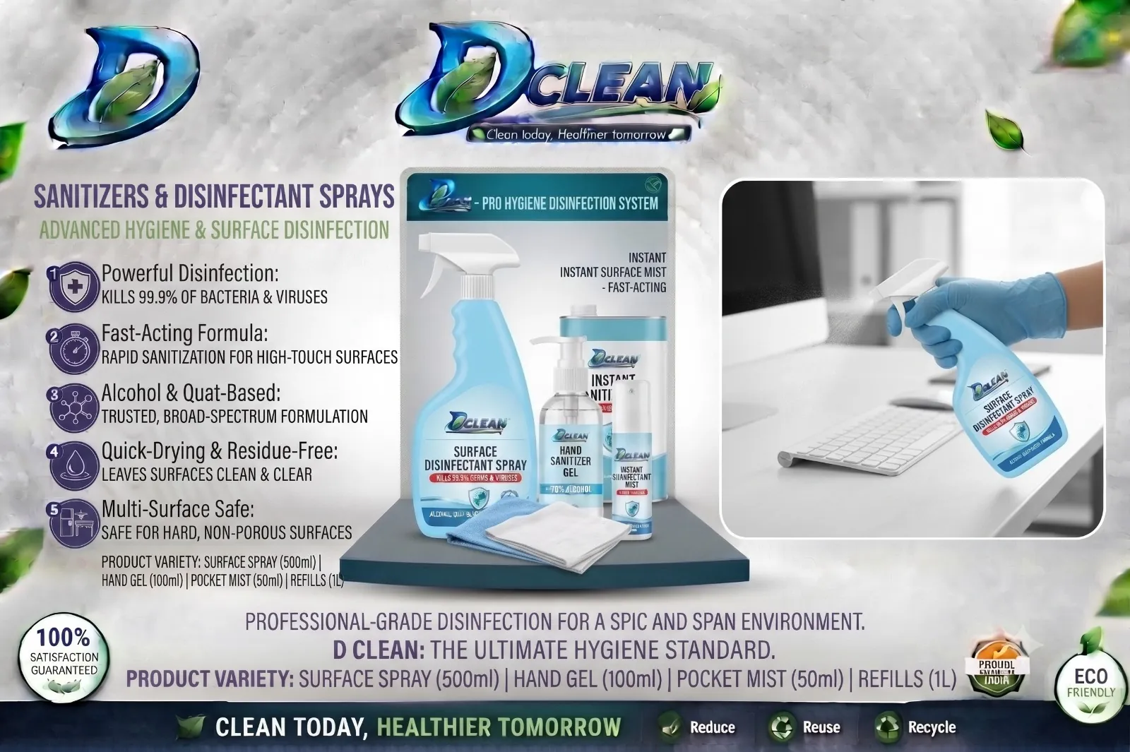 D CLEAN Surface Disinfectant Spray — view 2